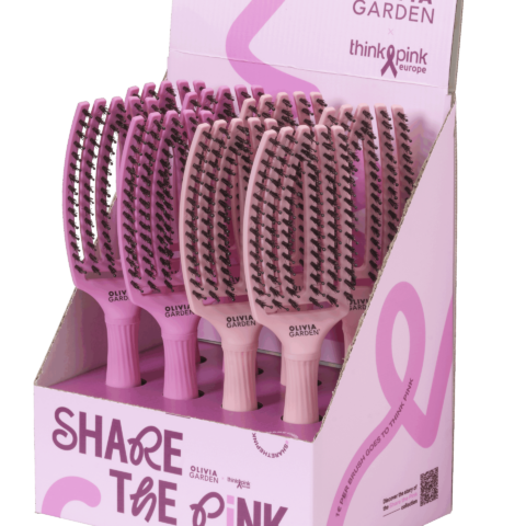 OG Fingerbrush Boar&Nylon Think Pink 2025 Display 8Pcs