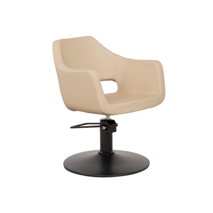MUDI Whim R Beige Hairdressing Chair with Round Base