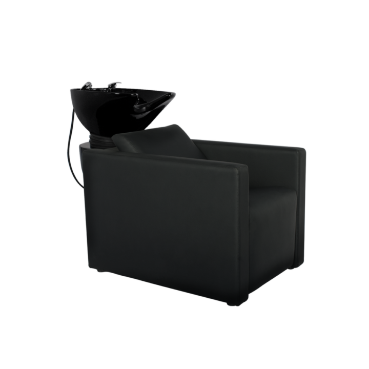 MUDI Peek Black Fix Shampoo Unit with Black Ceramic Basin