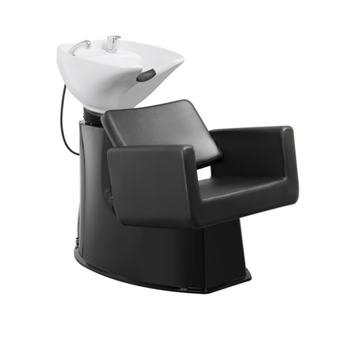 MUDI Knot 2.0 Black Shampoo Unit with White Ceramic Basin